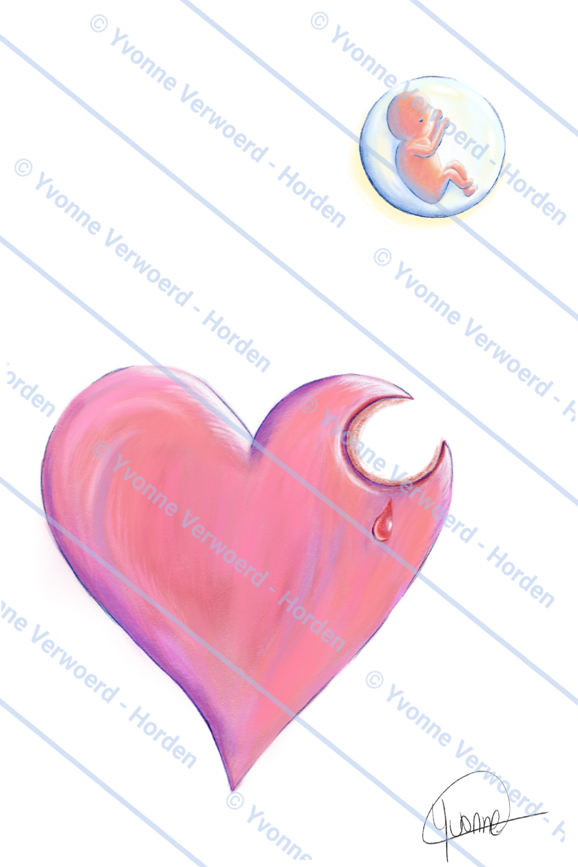 Kaart Hart Baby - Wit